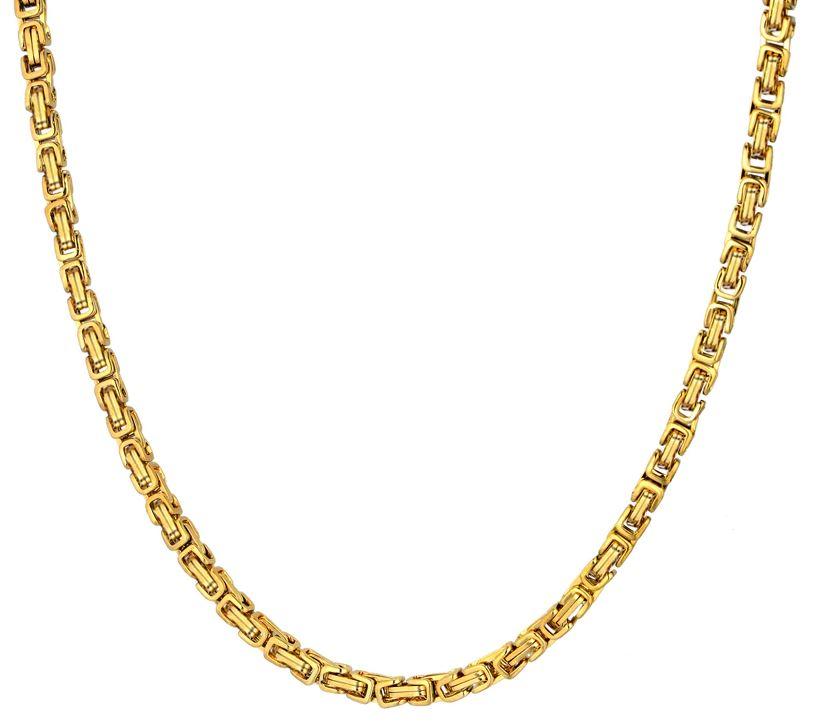 4 MM 14k Gold Plated solid 24" Byzantine Link - Bela Fils BoutiqueNecklacesBela Fils Boutique